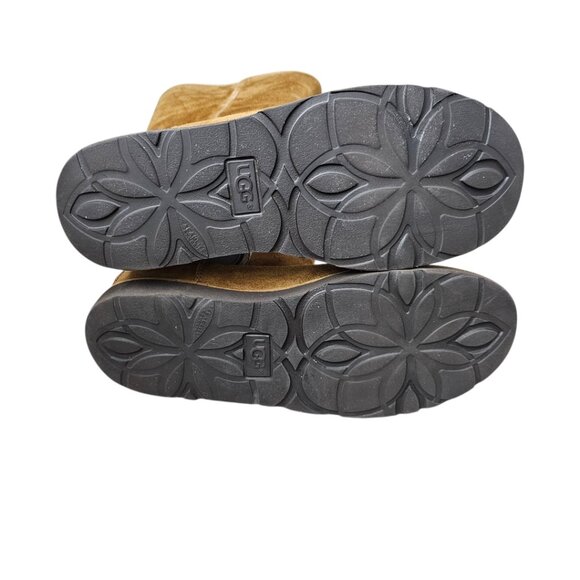 UGG Australia Women's Abree II Tall Suede Shearling Bruno Brown Boots - Picture 9 of 10